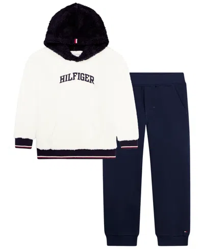 Tommy Hilfiger Kids' Baby Boys' Sherpa Hooded Hoodie And Jogger Pants, 2-piece Set In Multi