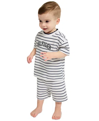 Tommy Hilfiger Baby Boys' Striped French Terry T-shirt And Shorts, 2-piece Set In Multi