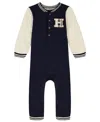 Tommy Hilfiger Baby Boys Striped Quilted-sleeve Coverall In Multi
