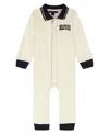 Tommy Hilfiger Baby Boys Velour Polo Collar Coverall In Neutral