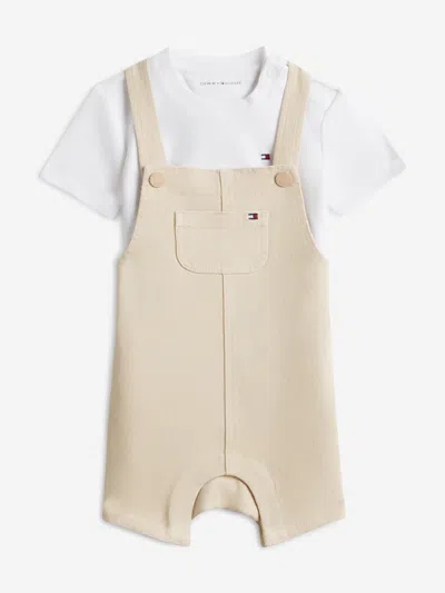 Tommy Hilfiger Kids'  Baby Dungaree Short Set In Neutral