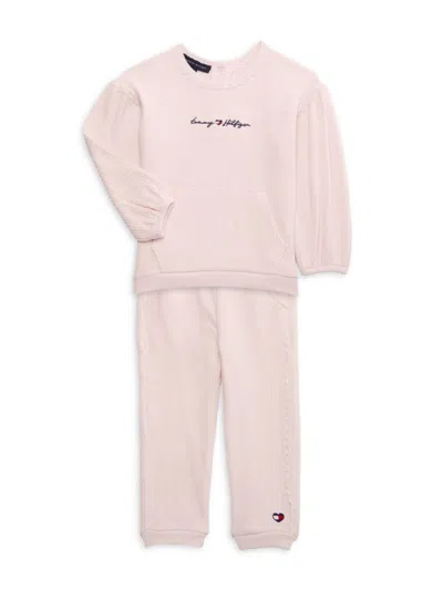 Tommy Hilfiger Baby Girl's 2-piece Logo Top & Pants Set In Pink