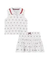 Tommy Hilfiger Baby Girl 2-piece Sleeveless Pique Polo And Bloomer Shorts Set In White