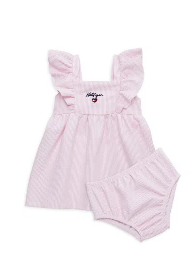 Tommy Hilfiger Baby Girl's 2-piece Squareneck Dress & Bloomers Set In Pink