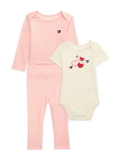 Tommy Hilfiger Baby Girl's 3-piece Bodysuit & Pants Set In Pink