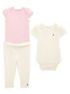 Tommy Hilfiger Baby Girl's 3-piece Bodysuits & Leggings Set In Pink Multi
