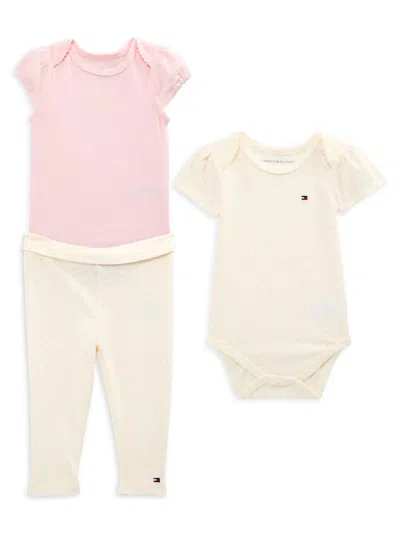 Tommy Hilfiger Baby Girl's 3-piece Bodysuits & Leggings Set In Pink Multi