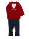 Tommy Hilfiger Baby Girl's 3-piece T-shirt, Jacket & Pants Set In Red Multi