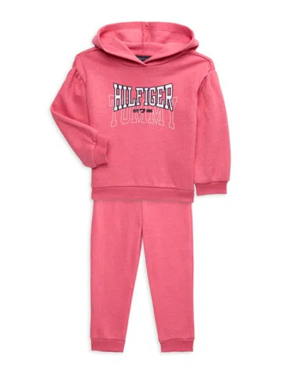 Tommy Hilfiger Kids' Baby Girl's & Little Girl's 2-piece Hoodie & Joggers Set In Watermelon