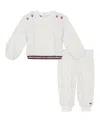 Tommy Hilfiger Baby Girl Cable Sherpa Sweatsuit 2-piece Set In Egret