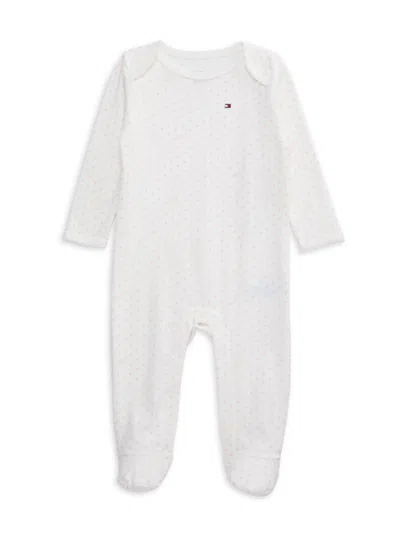 Tommy Hilfiger Baby Girl's Polka Dot Footie In White