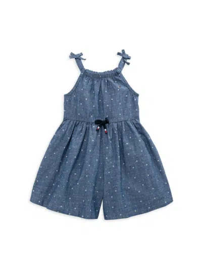 Tommy Hilfiger Baby Girl's Star Chambray Romper In Blue