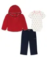 Tommy Hilfiger Baby Girls Jacket, Bodysuit And Pants, 3-piece Set In Multi