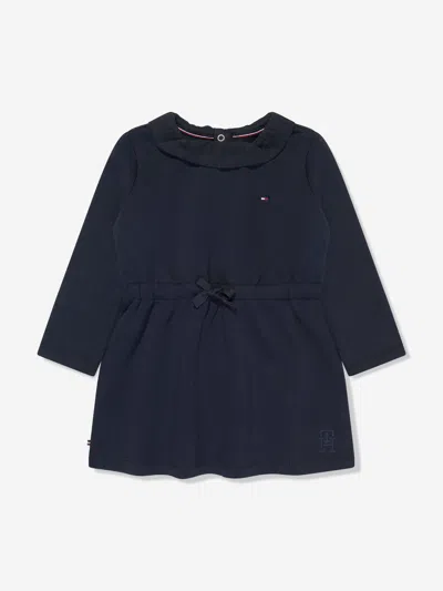 Tommy Hilfiger Baby Girls Lace Collar Dress In Blue