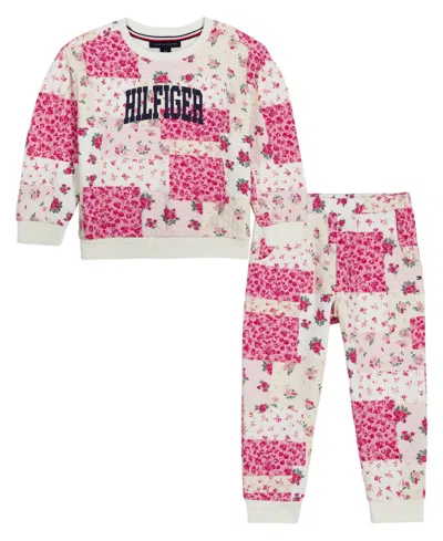 Tommy Hilfiger Baby Girls' Long-sleeve Top And Joggers, 2-piece Set In Pink