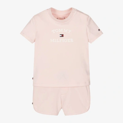 Tommy Hilfiger Baby Girls Pink Cotton Shorts Set
