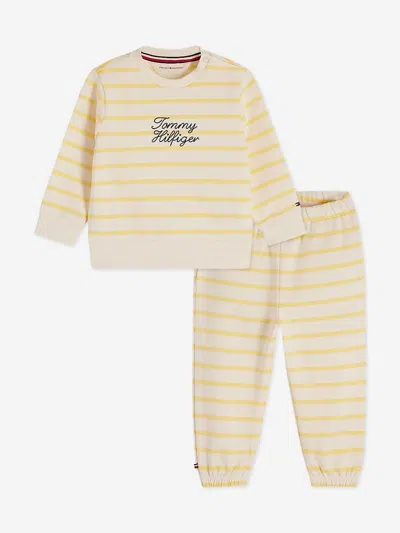 Tommy Hilfiger Baby Girls Striped Logo Tracksuit In Brown