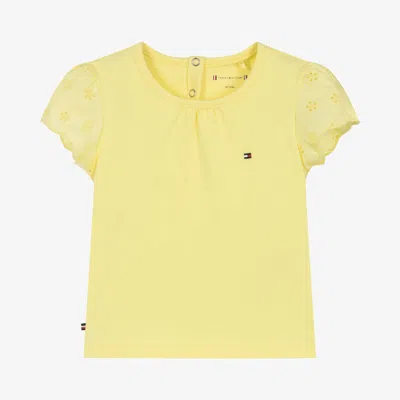 Tommy Hilfiger Baby Girls Yellow Cotton T-shirt