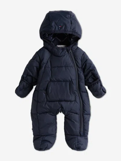 Tommy Hilfiger Baby Hooded Snowsuit In Blue