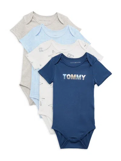 Tommy Hilfiger Baby Kid's 4-piece Bodysuit Set In Blue