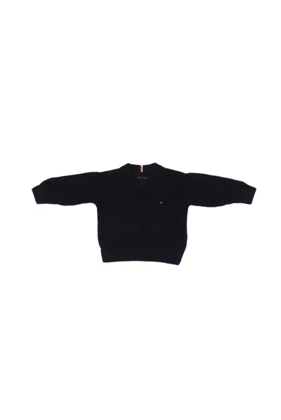 Tommy Hilfiger Kids'  Baby Knit Kb0kb09908 C1g# Half Cardigan C-neck Sweat Blue In Black