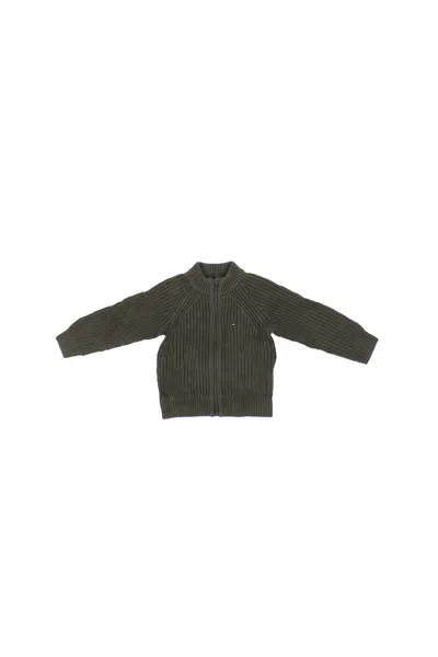 Tommy Hilfiger Kids'  Baby Knit Kb0kb09913 Half Cardigan Full Zip Sweater Green