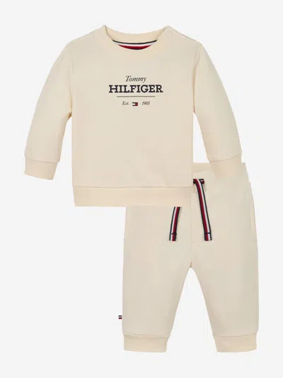 Tommy Hilfiger Kids'  Baby Monotype Logo Tracksuit In Ivory