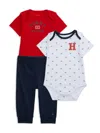 Tommy Hilfiger Baby's Three-piece Logo Bodysuits & Pants Set