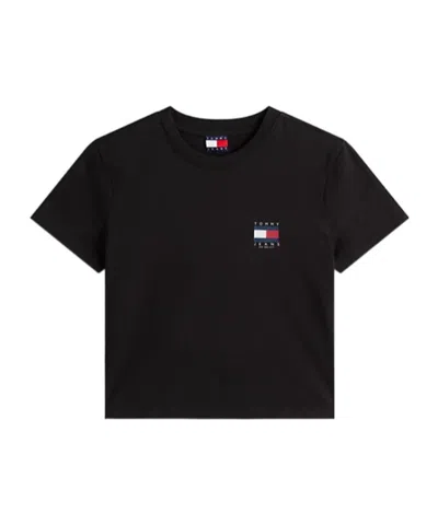 Tommy Hilfiger Back Flag Logo T-shirt In Black
