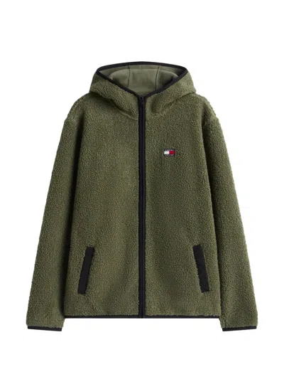 Tommy Hilfiger Badge Logo-patch Hooded Jacket In Green