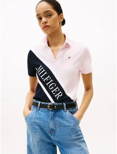 Tommy Hilfiger Banner Logo Stretch In Light Pink