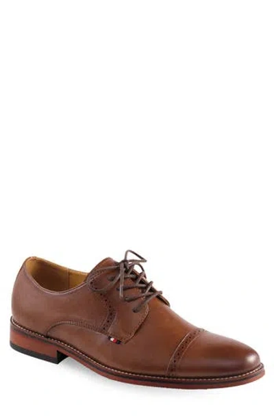 Tommy Hilfiger Banta Faux Leather Cap Toe Oxford In Brown