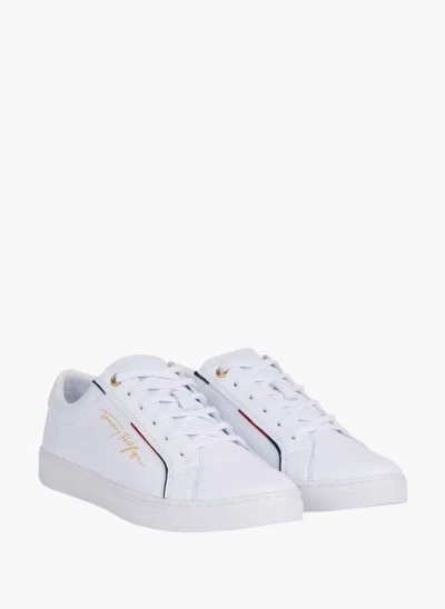 Tommy Hilfiger Logo-print Low-top Sneakers In Weiss