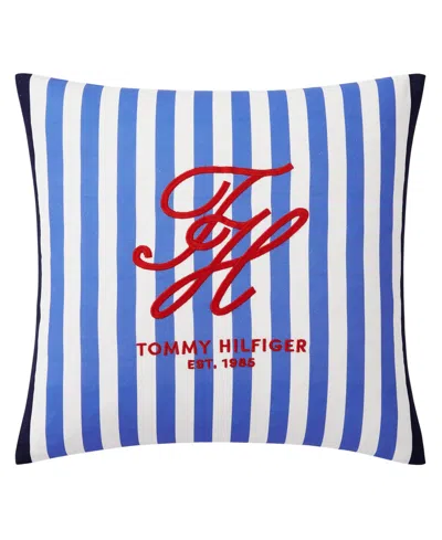 Tommy Hilfiger Beachfront Stripe Cotton Decorative Pillow In Blue