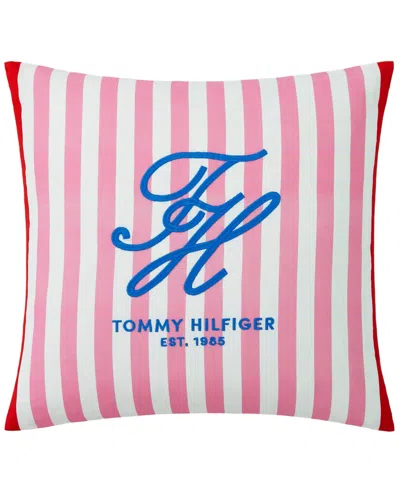 Tommy Hilfiger Beachfront Stripe Cotton Decorative Pillow In Pink