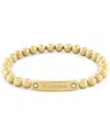 Tommy Hilfiger Monotype Metal Bead Bracelet In Gold Plate
