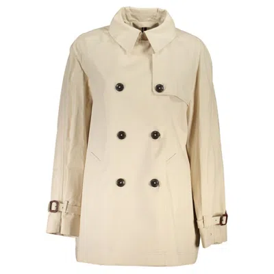 Tommy Hilfiger Beige Cotton Womens Trench Coat In Brown