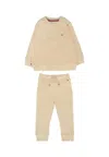 Tommy Hilfiger Beige Suit For Babykids With Flag In Gold
