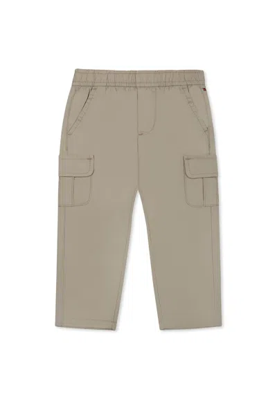Tommy Hilfiger Beige Trousers For Baby Boy With Flag