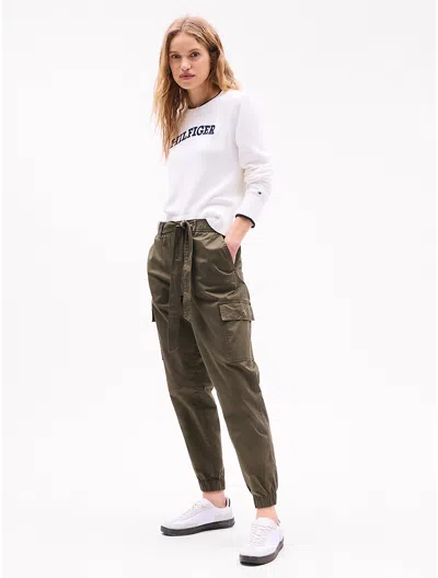 Tommy Hilfiger Belted Cargo Jogger In Army Green