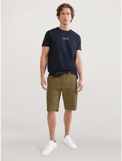 Tommy Hilfiger Belted Cargo Short In Faded Military