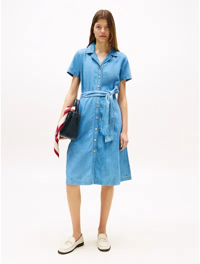 Tommy Hilfiger Belted Chambray Midi Shirtdress