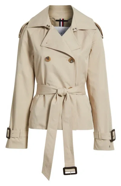 Tommy Hilfiger Belted Crop Trench Coat In White