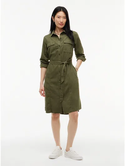 Tommy Hilfiger Belted Denim Utility Shirtdress In Huntsman Green