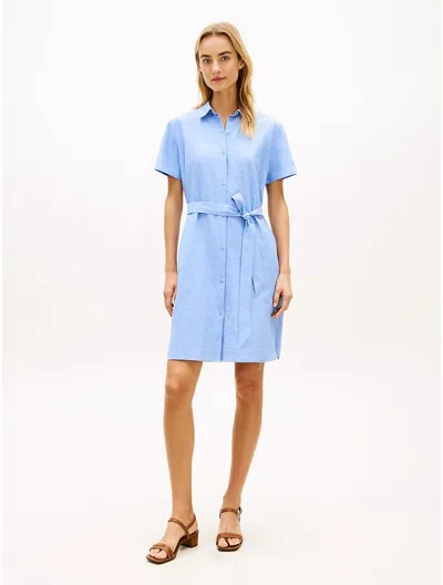 Tommy Hilfiger Belted Linen In Blue