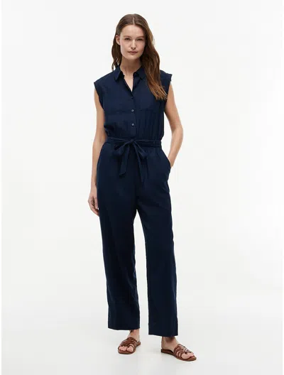 Tommy Hilfiger Belted Linen In Blue