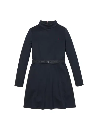 Tommy Hilfiger Belted Long Sleeve Extra Slim Dress In Desert Sky