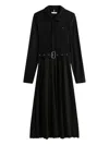 Tommy Hilfiger Belted Pleated Midi Dress In Black