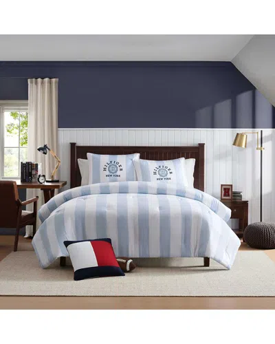 Tommy Hilfiger Berkeley Stripe Washed Comforter Set In Blue