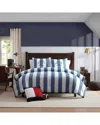 Tommy Hilfiger Berkeley Stripe Washed Microfiber Comforter Sets In Blue